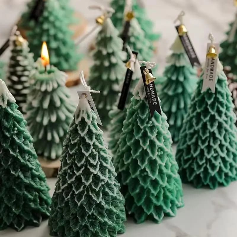 Hand-Carved Cedar Christmas Tree Candle