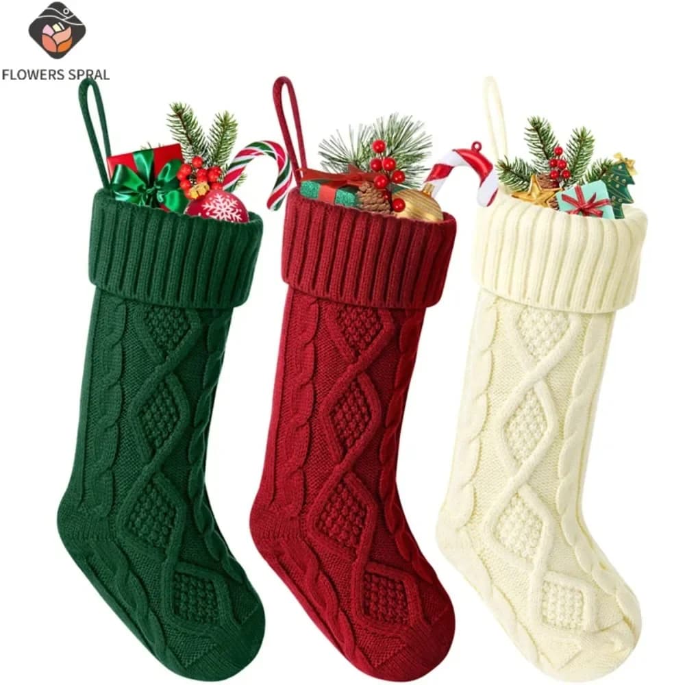 Christmas Knitted Stocking 45cm