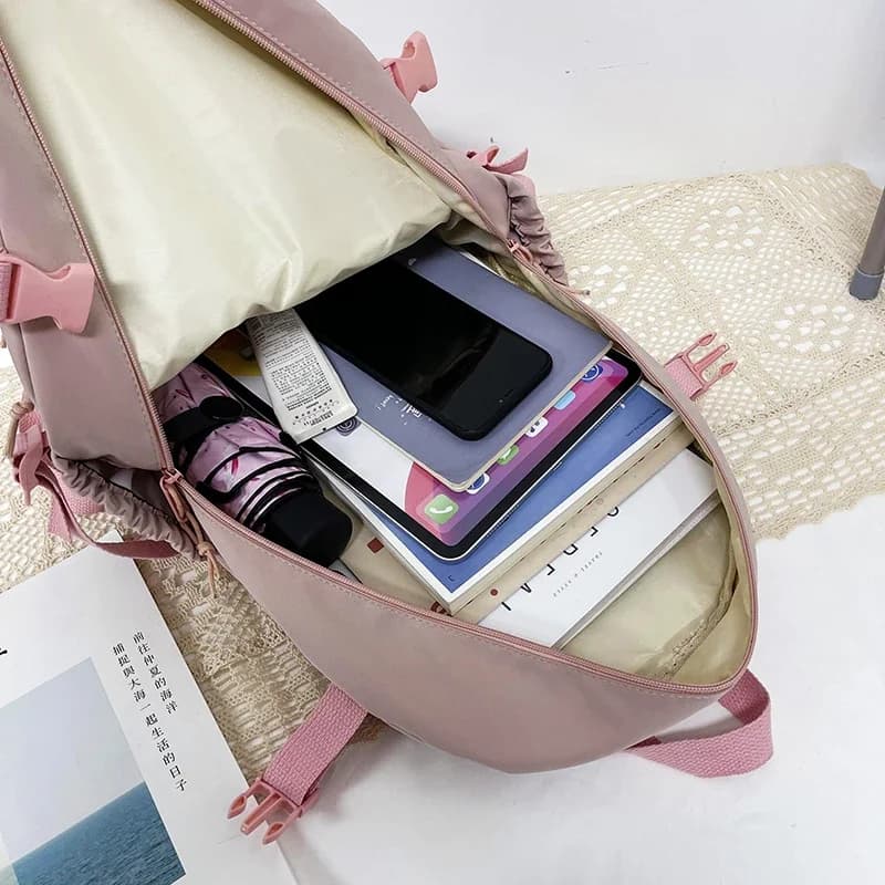 Kawaii Patchwork School Backpack for Girls