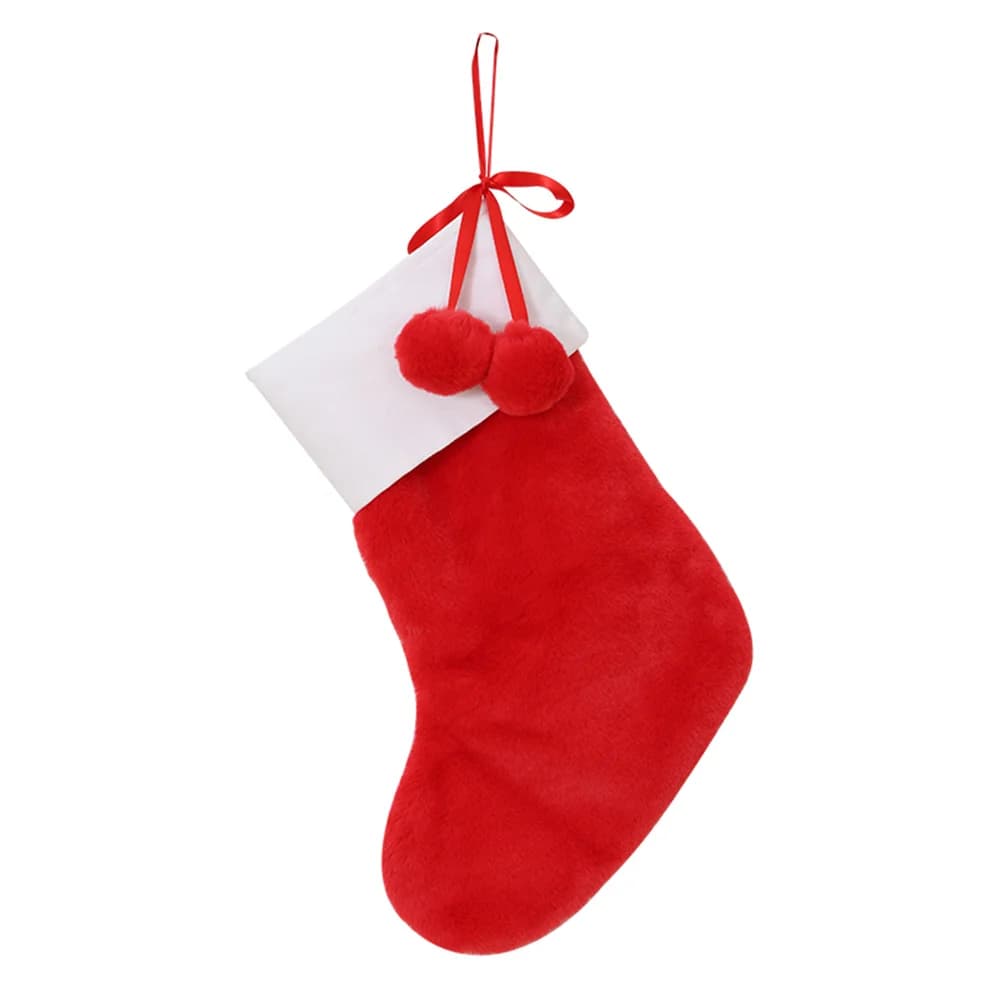 Plush Christmas Stocking Canvas Cuff Decorations