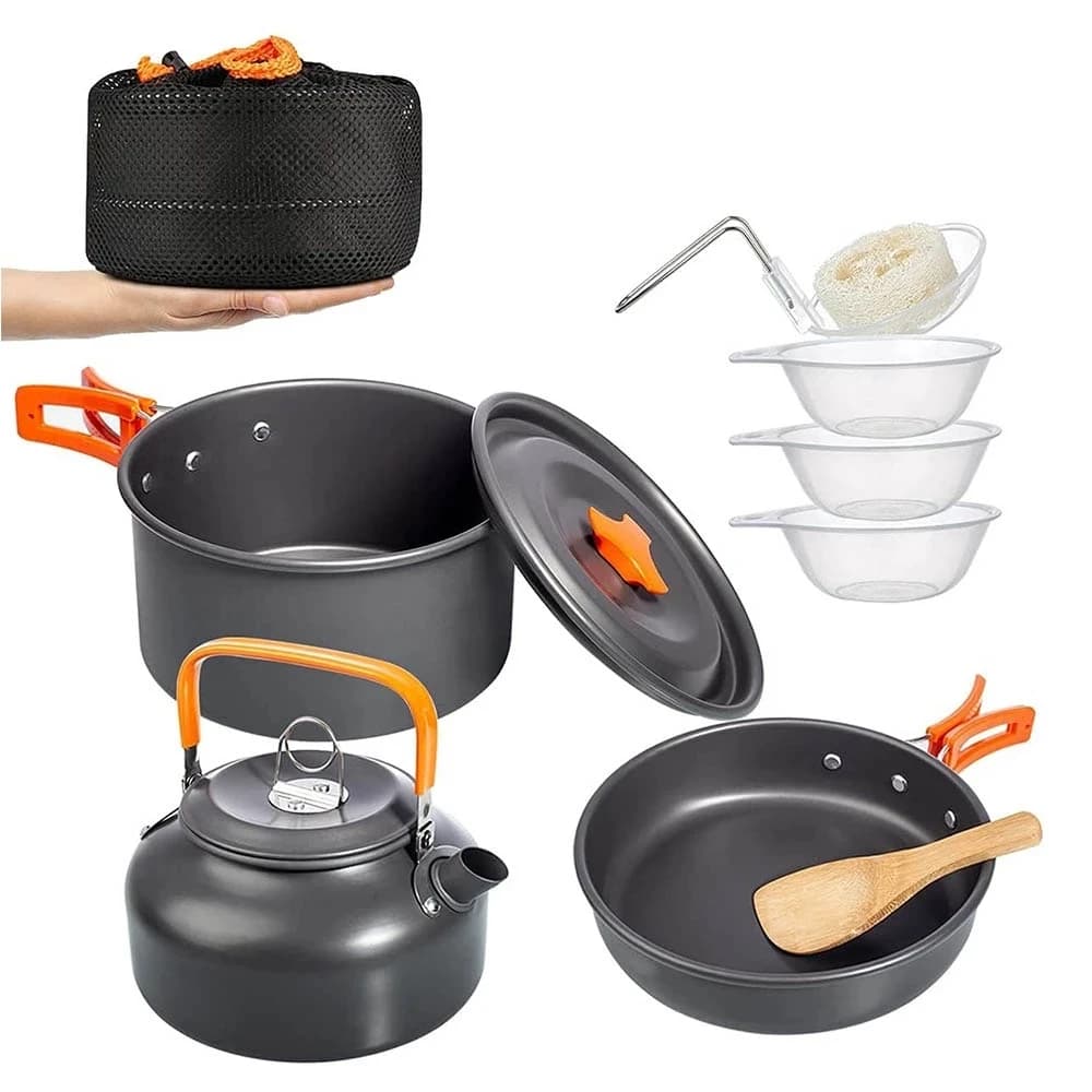 Camping Cookware Set With Kettle