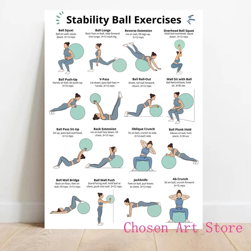 Fitness Exercise Schedule Poster Print Canvas Art Pictures Home Forliving Room and Gym Wall Modern Decor Frameless Painting