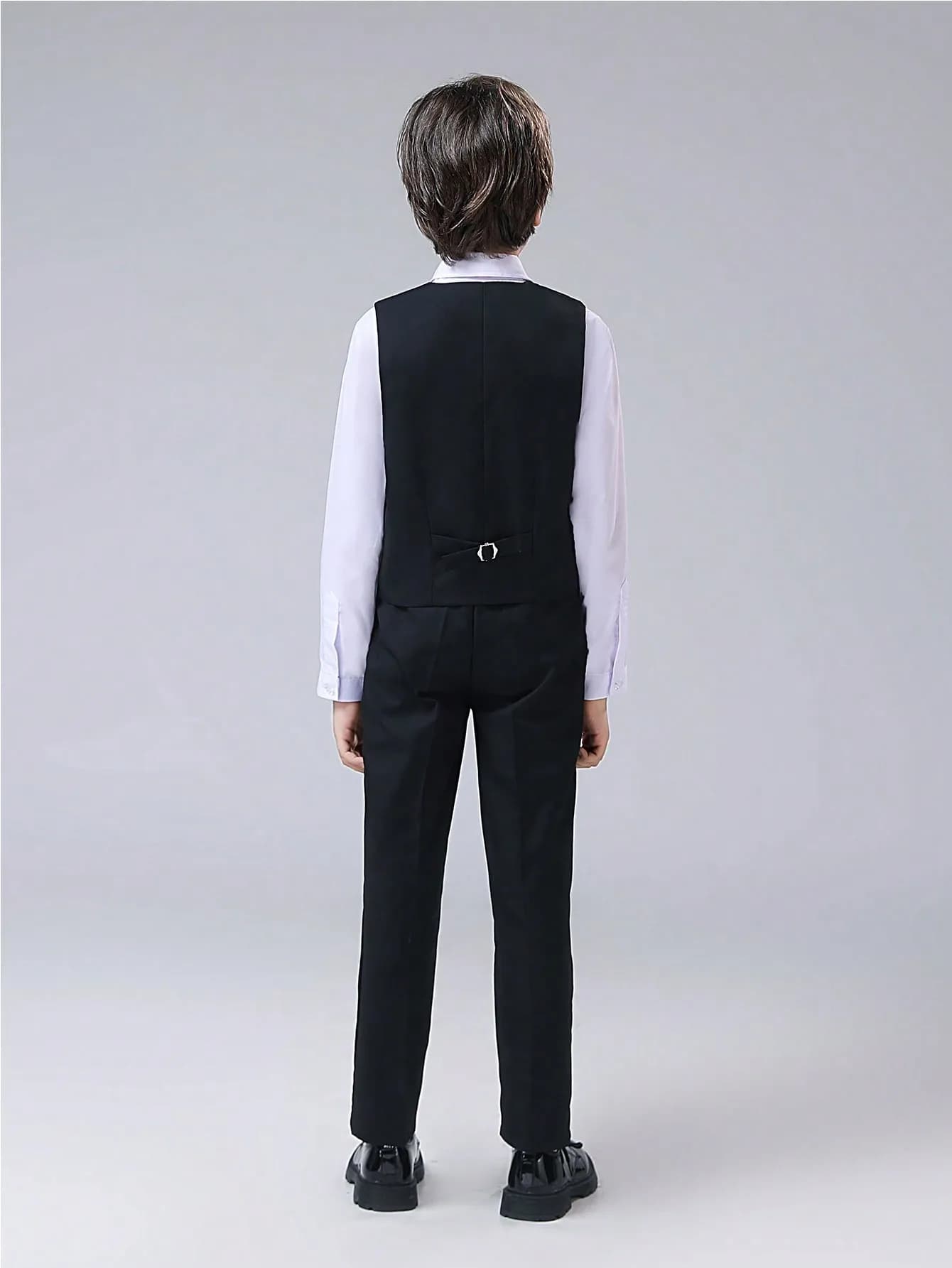 Boy Black Single Breasted School Uniform Pants