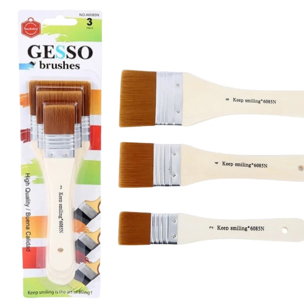 Flat Bright Paint Brushes with Wooden Handle
