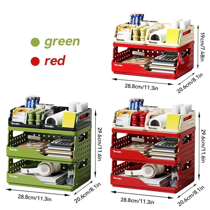 3-Tier Stackable Desk Organizer with Compartments