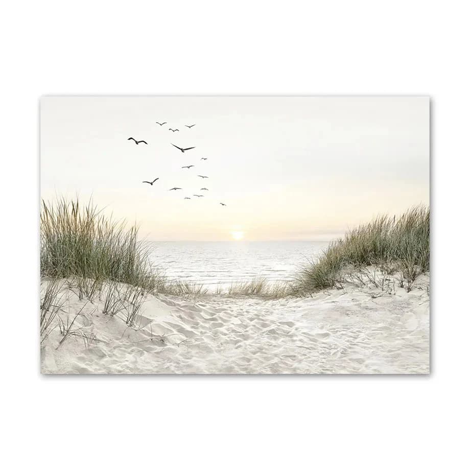 Frameless Green Leaf Landscape Canvas Painting