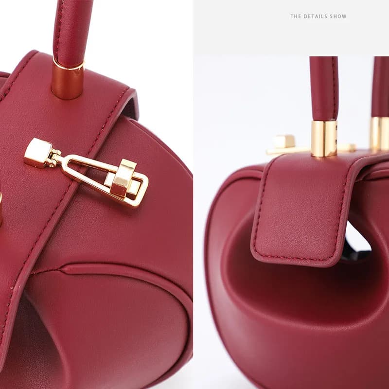 Luxury Designer Round Shoulder Bag PU Leather