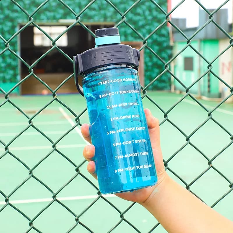 3 Liter Water Bottle with Straw 2L 1L Large Big Motivational School gym Sports Drinking Bottle