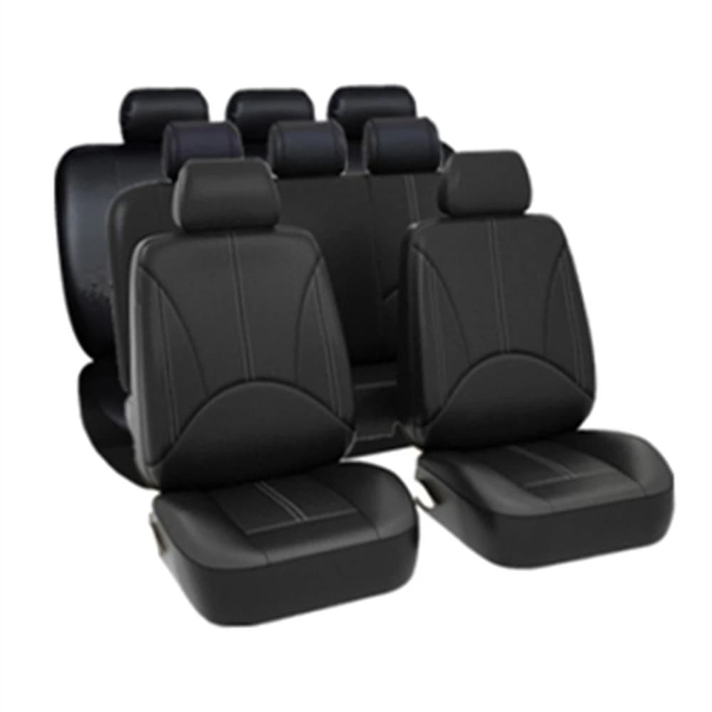 Universal Car Seat Cover 5 Seat Leather Full Seat Covers for Sedans SUV Auto Black Color