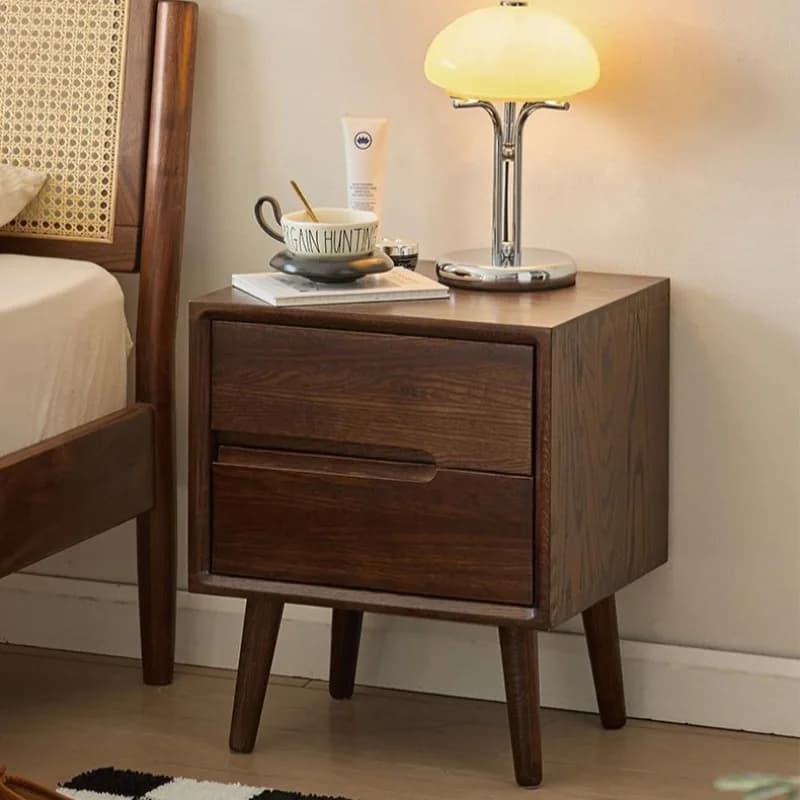 Wooden Bedside Tables Vintage Nightstands Luxury Bedroom Nightstand Aesthetic Side Bed Table with Drawers Storage Furniture