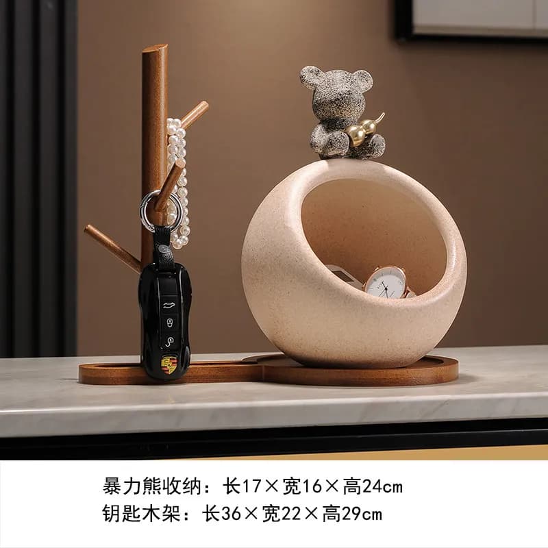 Kitchen Desk Storage Holder for Towel and Trinket Display