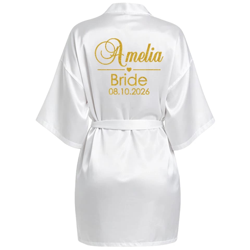 Personalized Faux Silk Bridal Robe
