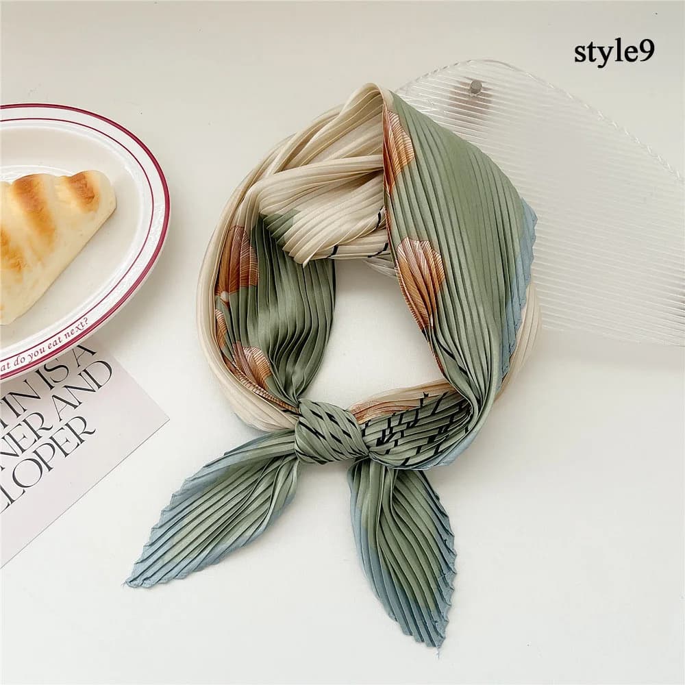 Fold Square Scarf Women Spring Summer Fashion Bandanas Bag Hat Head Hair Shawl Wraps Elegant Lightweight Luxury Hair Accessories