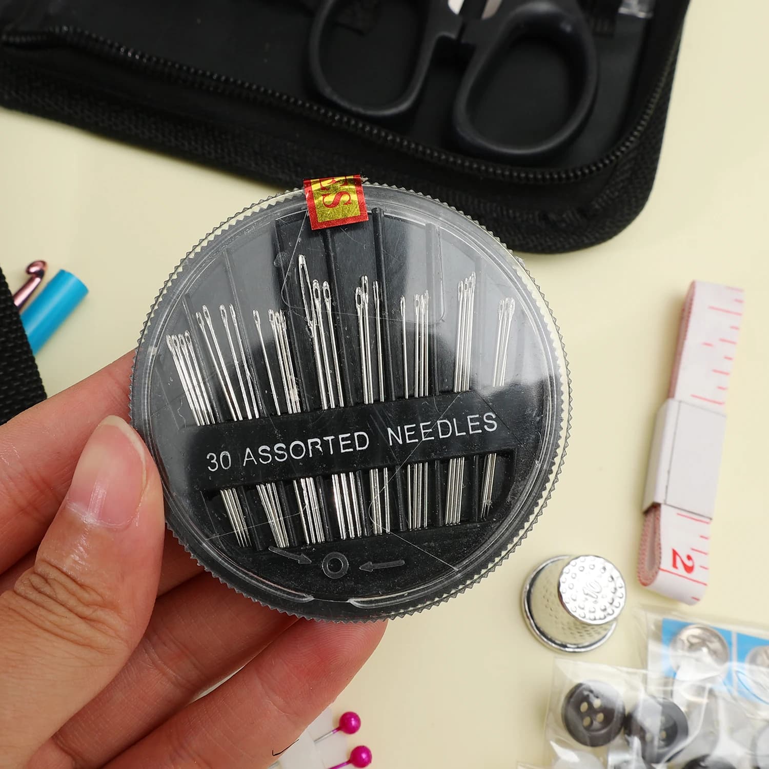 Sewing Kit with Threads Needles Scissors Measuring Tape Portable Travel Home DIY Crafts Hand Repair Embroidery Sewing Tools