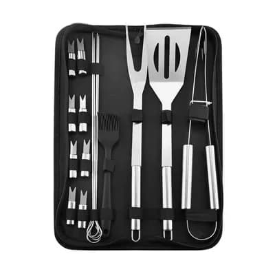 Stainless Steel BBQ Tool Set Portable Cloth Storage Bag Grill Accessories Outdoor Barbecue Camping Cooking