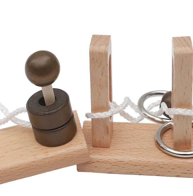 Wooden Rope Brain Teaser Puzzle