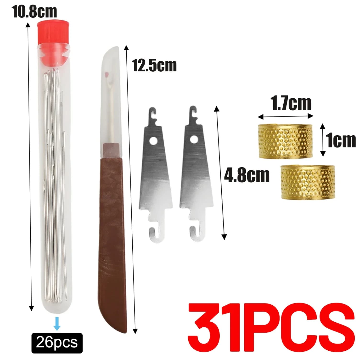 Big Eye Sewing Needle Set with Threading Tools