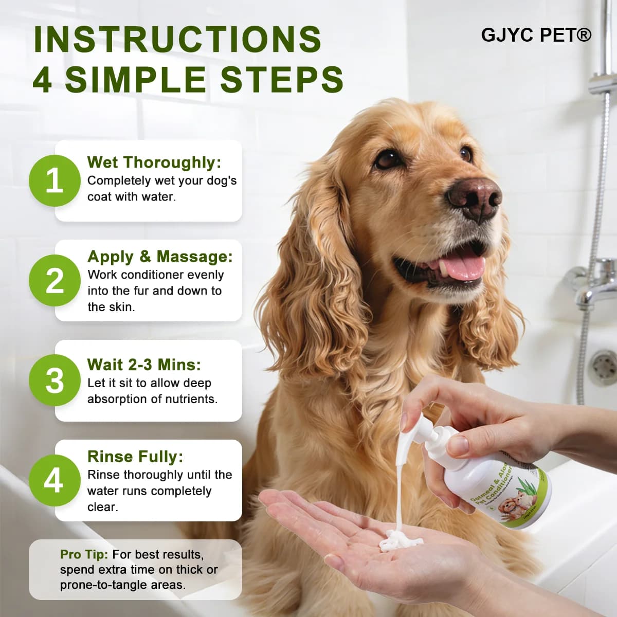 Pet Conditioner for Sensitive Skin with Oatmeal Aloe