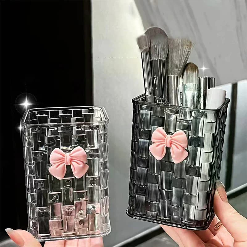 Desktop Pen Holder With Bow Decoration