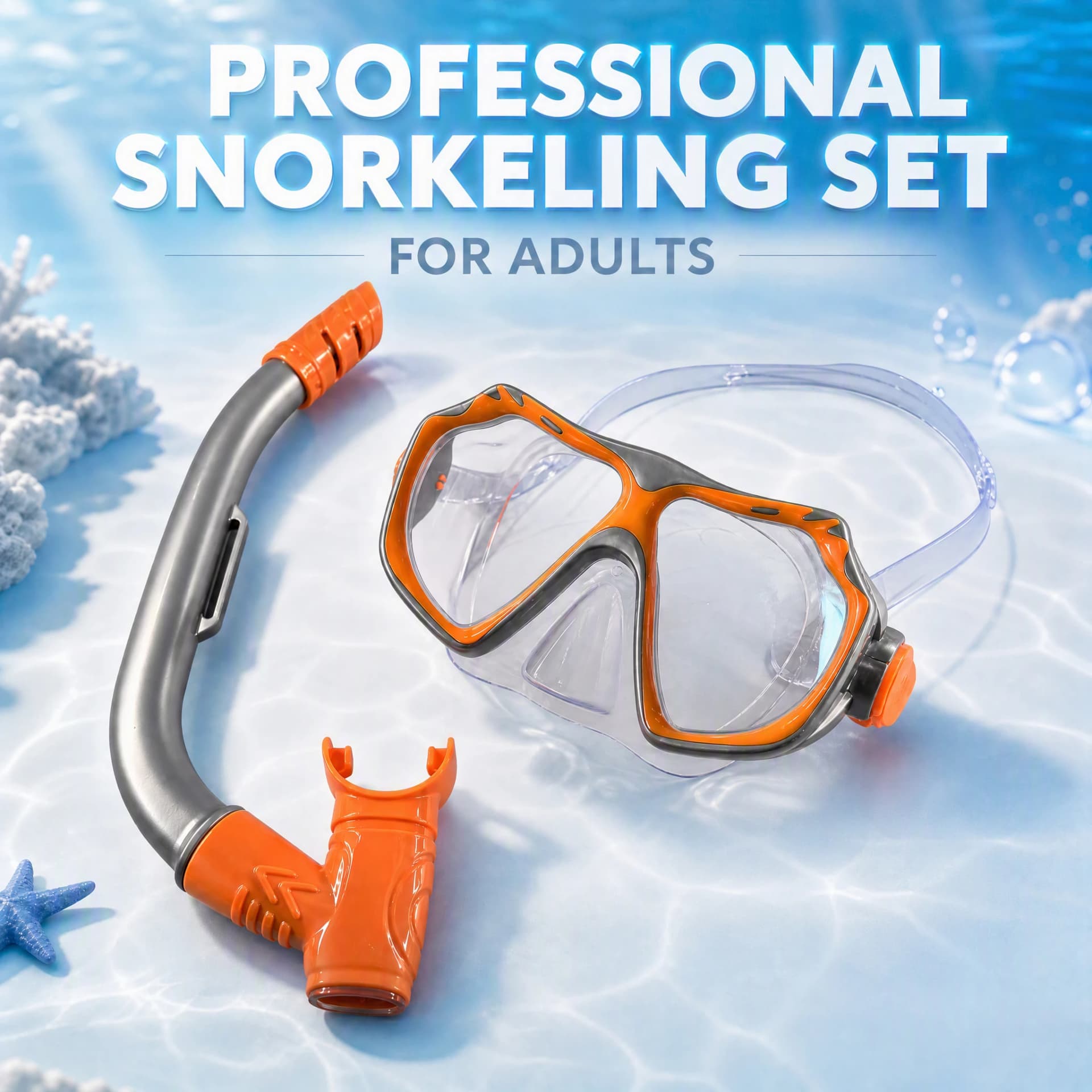 Dry Snorkel Set with Wide View Mask