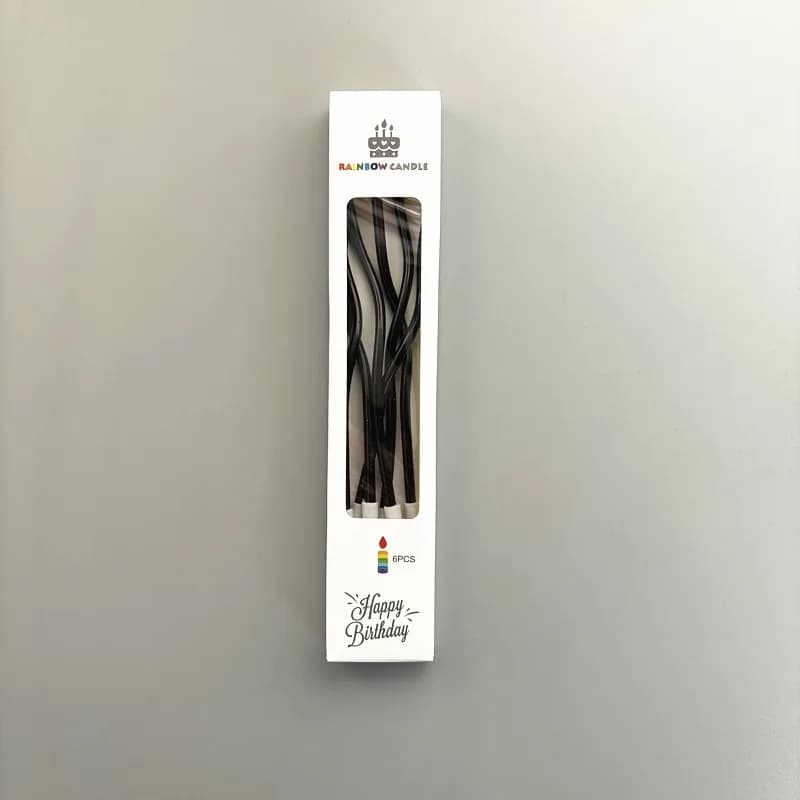 Metallic Twisted Cake Candles - Pack of 6
