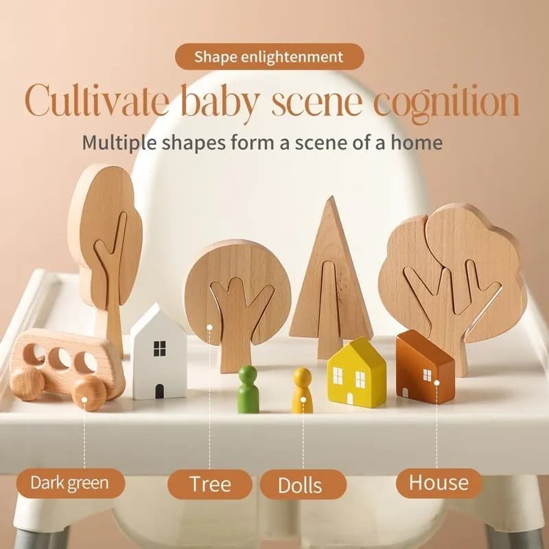 Wooden Building Block Forest Toy Set