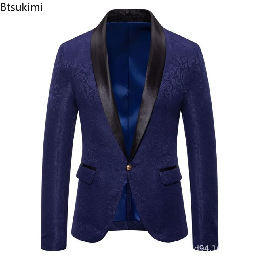 Men's Slim Fit Jacquard Suit Jacket