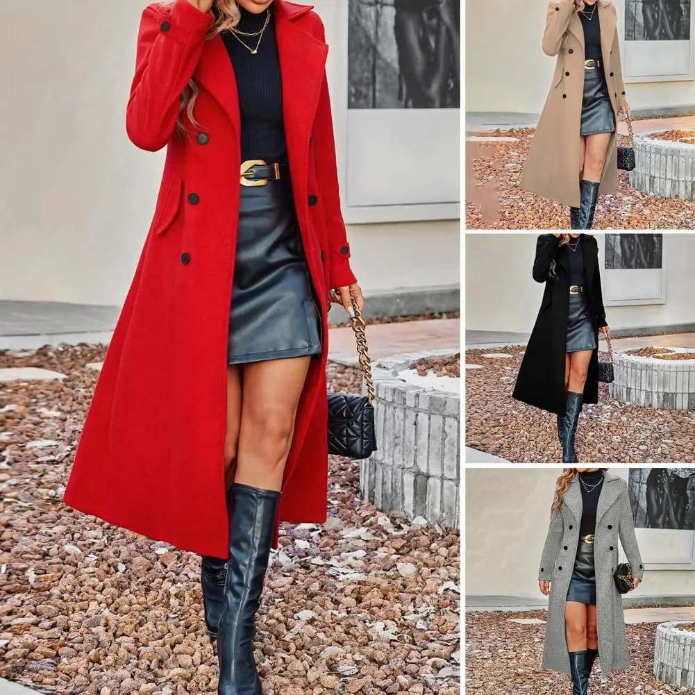 Women's Double-Breasted Wool Coat