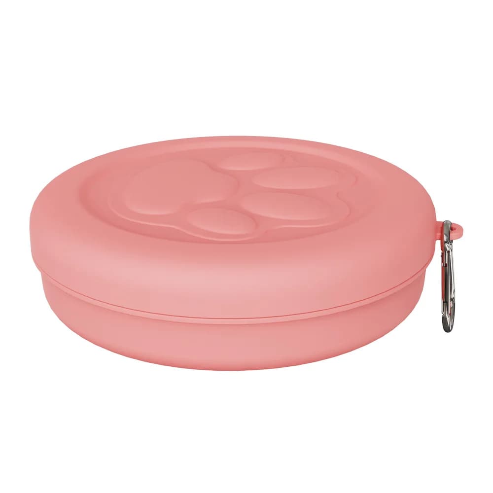 Portable Outdoor Pet Bowl with Treat Compartment