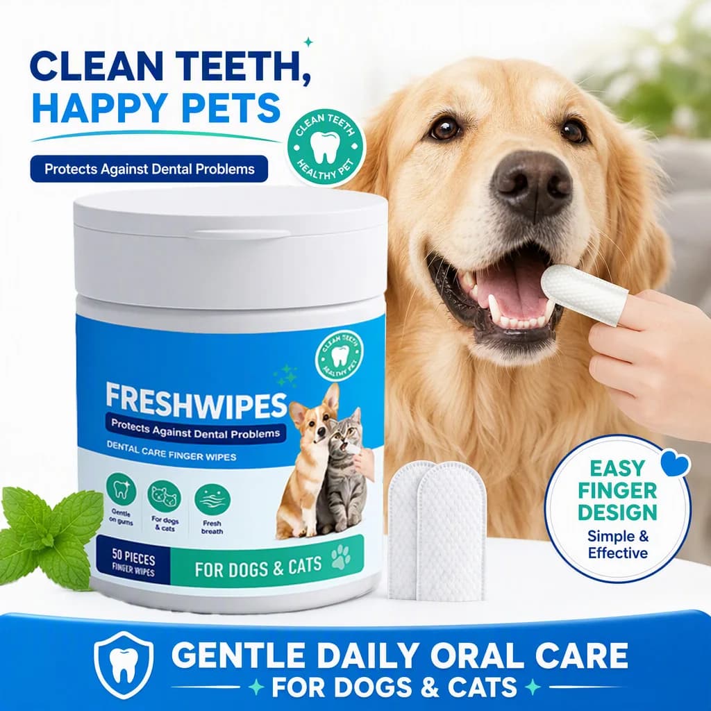 Pet Dental Finger Wipes for Dogs and Cats