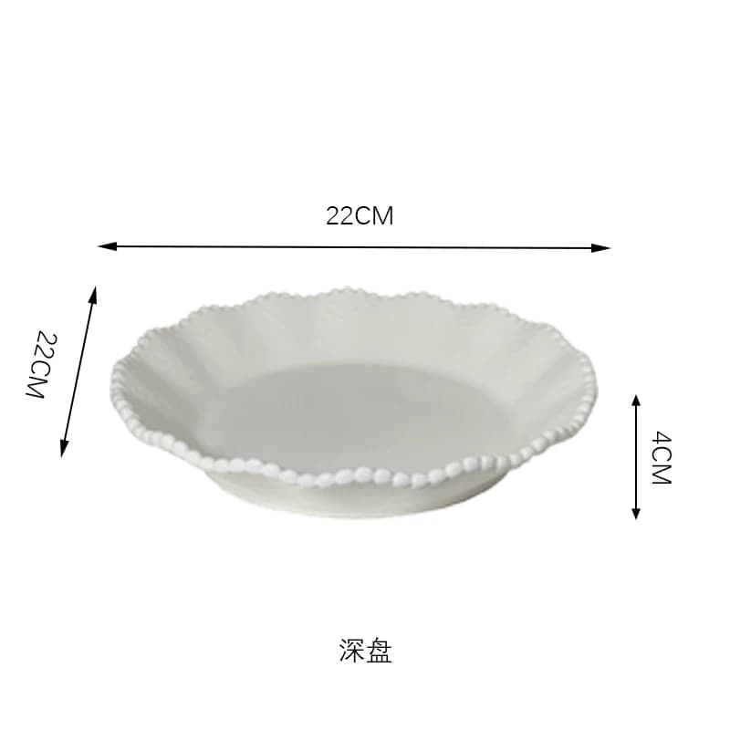 Ceramic Pearl Plates & Bowls Set - Practical Breakfast Tableware, Perfect for Modern Home Dining & Daily Use