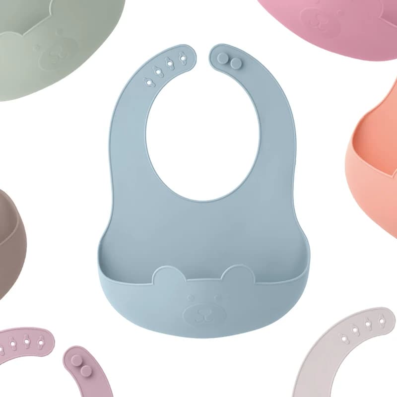 Silicone Baby Bib, Lightweight Foldable Design
