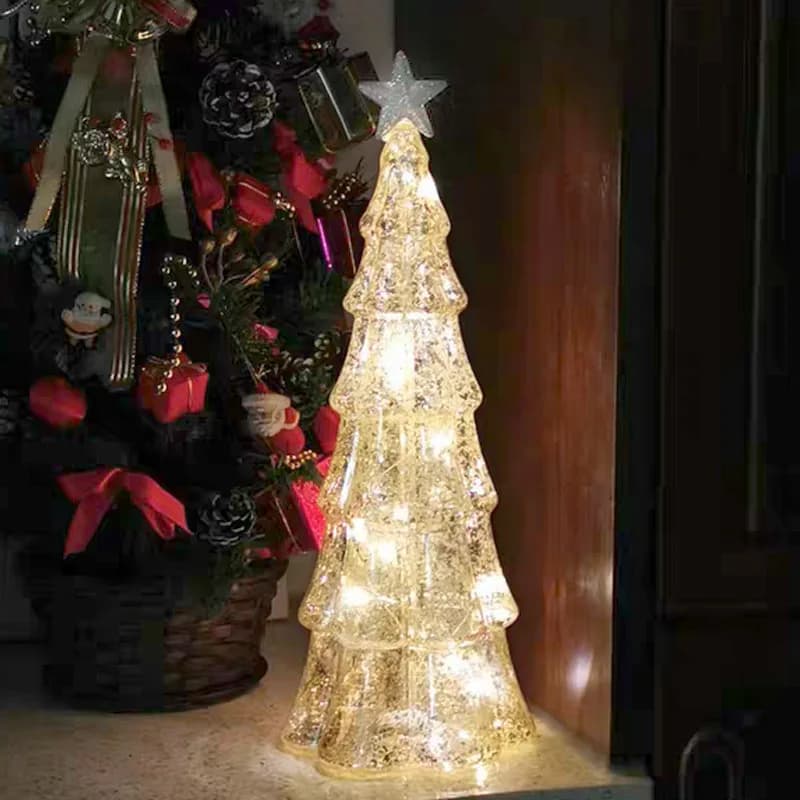 Glass Christmas Tree Night Light
