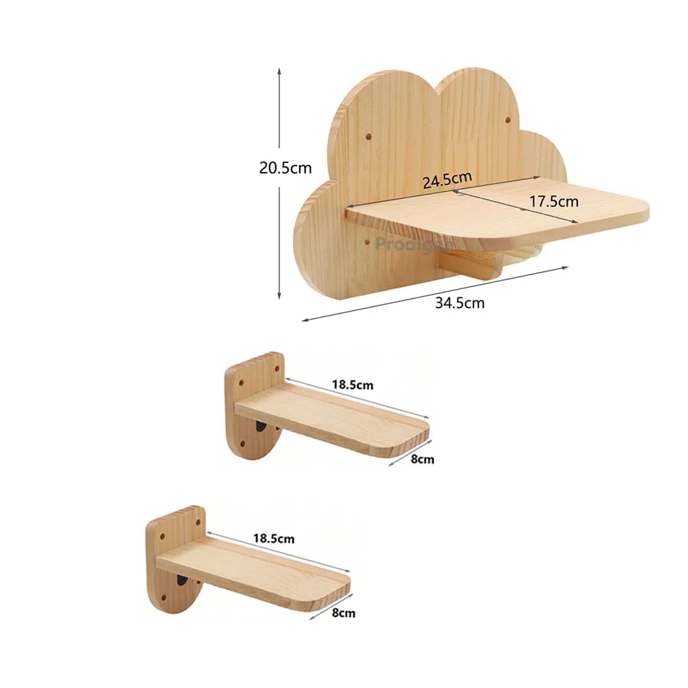 Wall Mounted Cat Tree with Floating Shelves