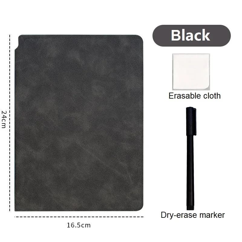 Office Supplies, Reusable Whiteboard Notebook Set with Pen, Eraser & Leather Wipe Cloth，Weekly Planner Notepad for Office Daily