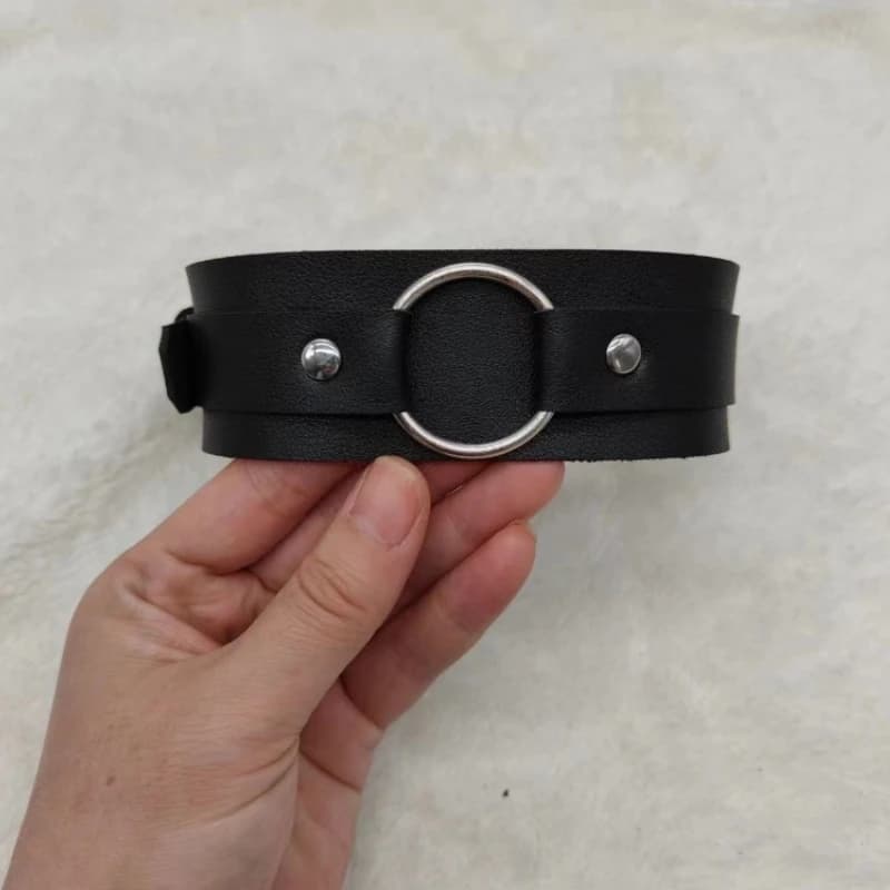 Leather Bracelet with Metal Ring