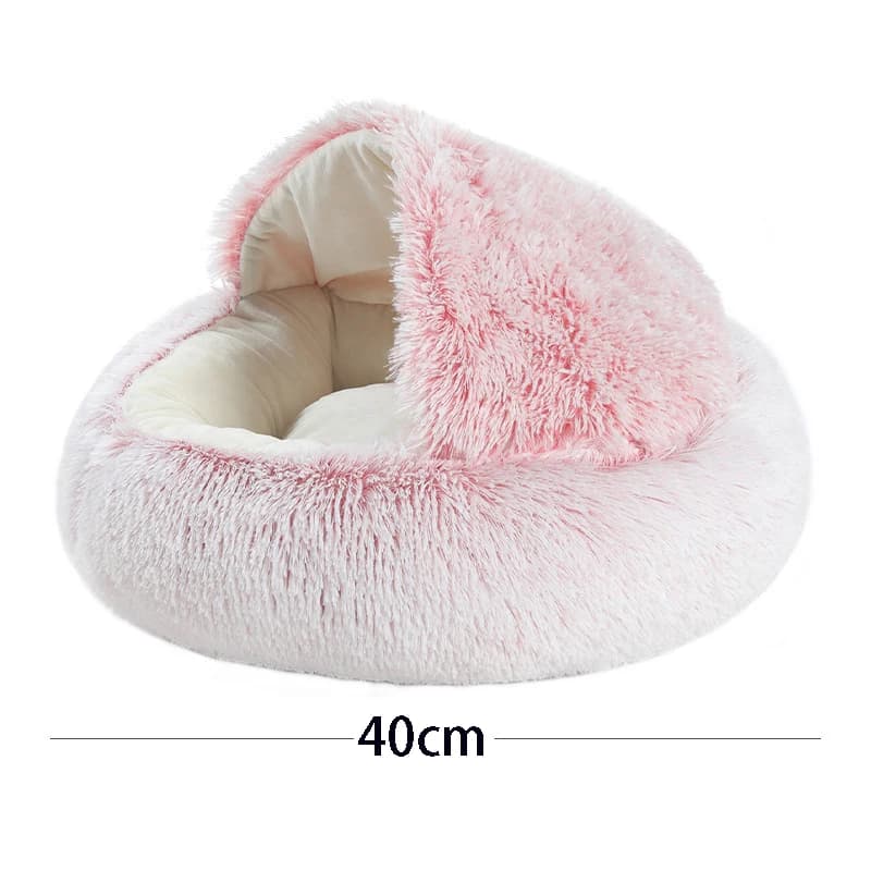 Round Plush Pet Bed with Cover