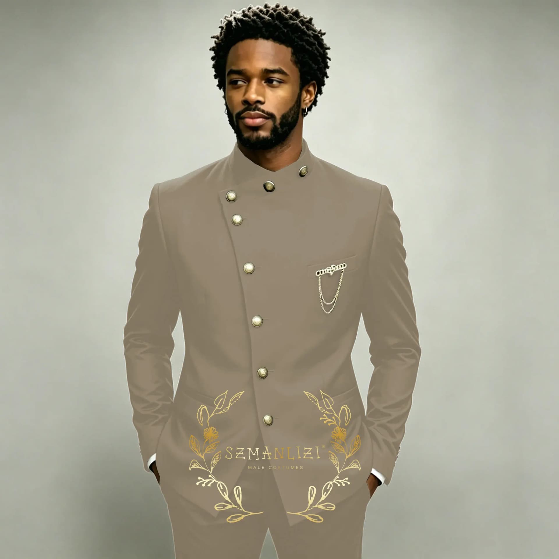 Navy Double Breasted Slim Fit Formal Suit