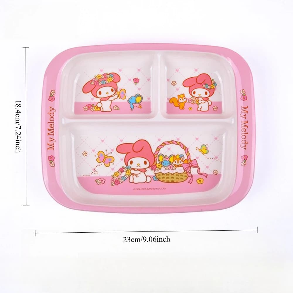 Kids Divided Dinner Plate with Cartoon Design
