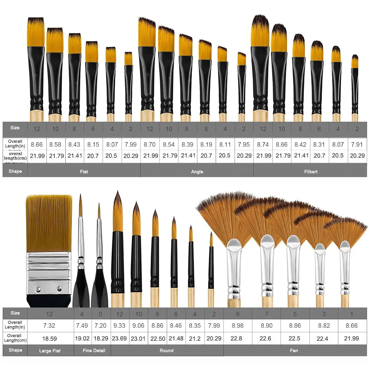 Acrylic Paint Brush Set, 28/32 Piece