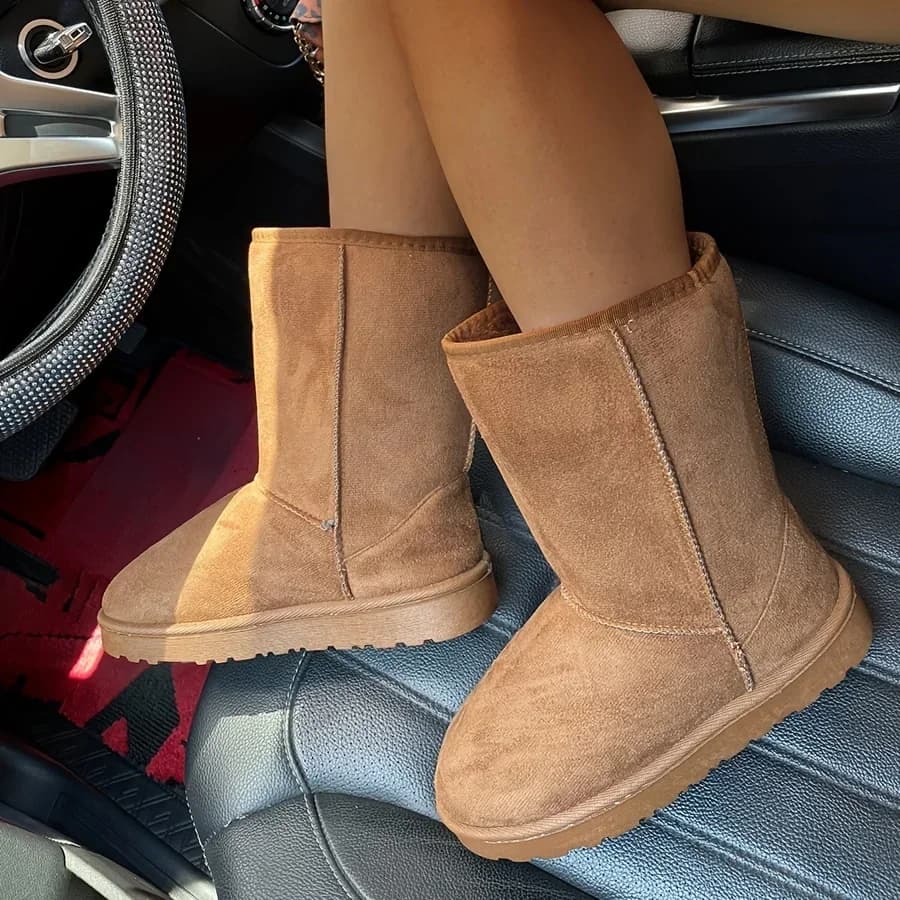 Solid Color Medium Snow Boots
