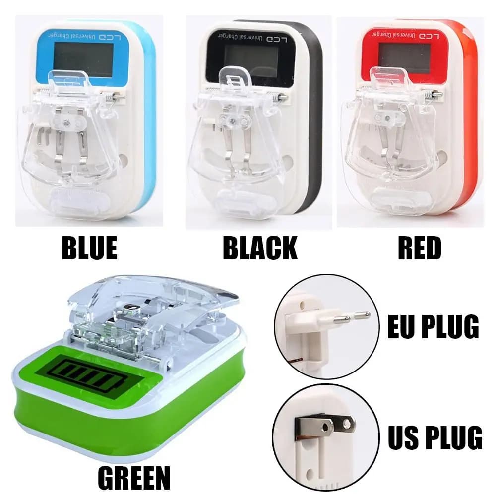 Portable Universal Battery Charger with LCD Display