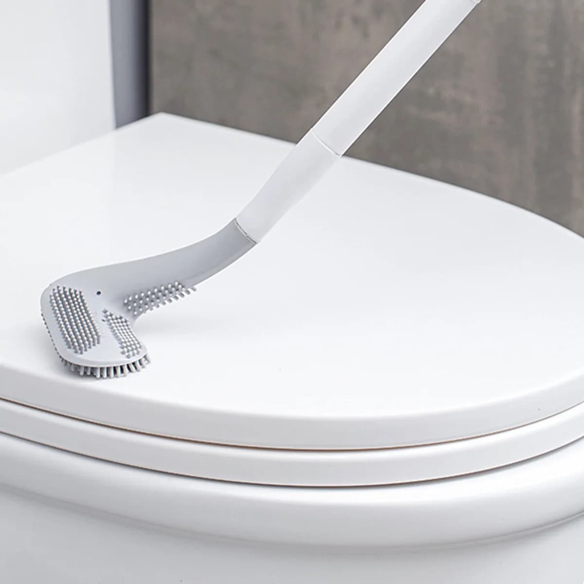 Wall-Mounted Toilet Brush with Quick-Drain Base