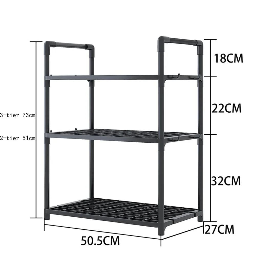 Storage Shelves Organizer Sturdy Shelving Space-Saving Shelves Organizer for Pantry Laundry Kitchen
