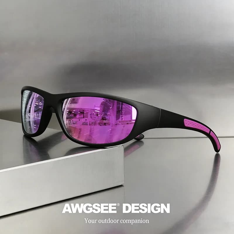 Polarized Sports Sunglasses for Men Women Running Fishing TAC Lens Anti Glare Soft Silicone Non-Slip Temple Outdoor Eyewear UV