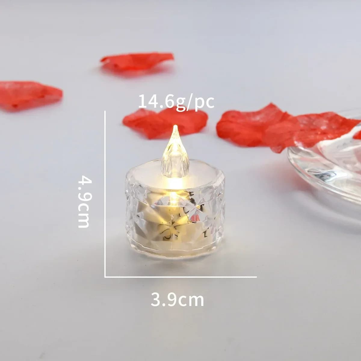 LED Crystal Candle Light 24/12PCS Flameless LED Light Candle Electronic Night Lamp Dating Party Holiday Home Wedding Decoration