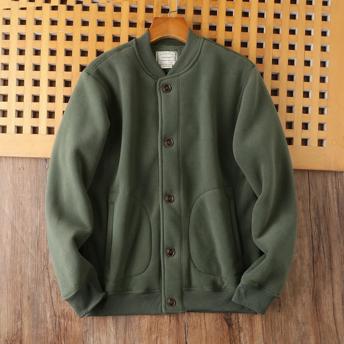 Men's Double-Sided Polar Fleece Baseball Jacket