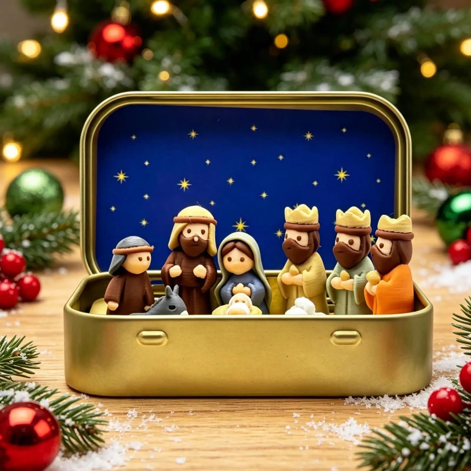 Pocket Nativity Set with Metal Tin Box