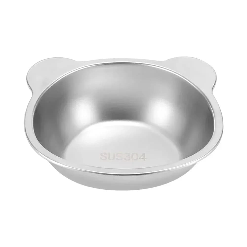 Elevated Stainless Steel Cat Bowl with Neck Guard