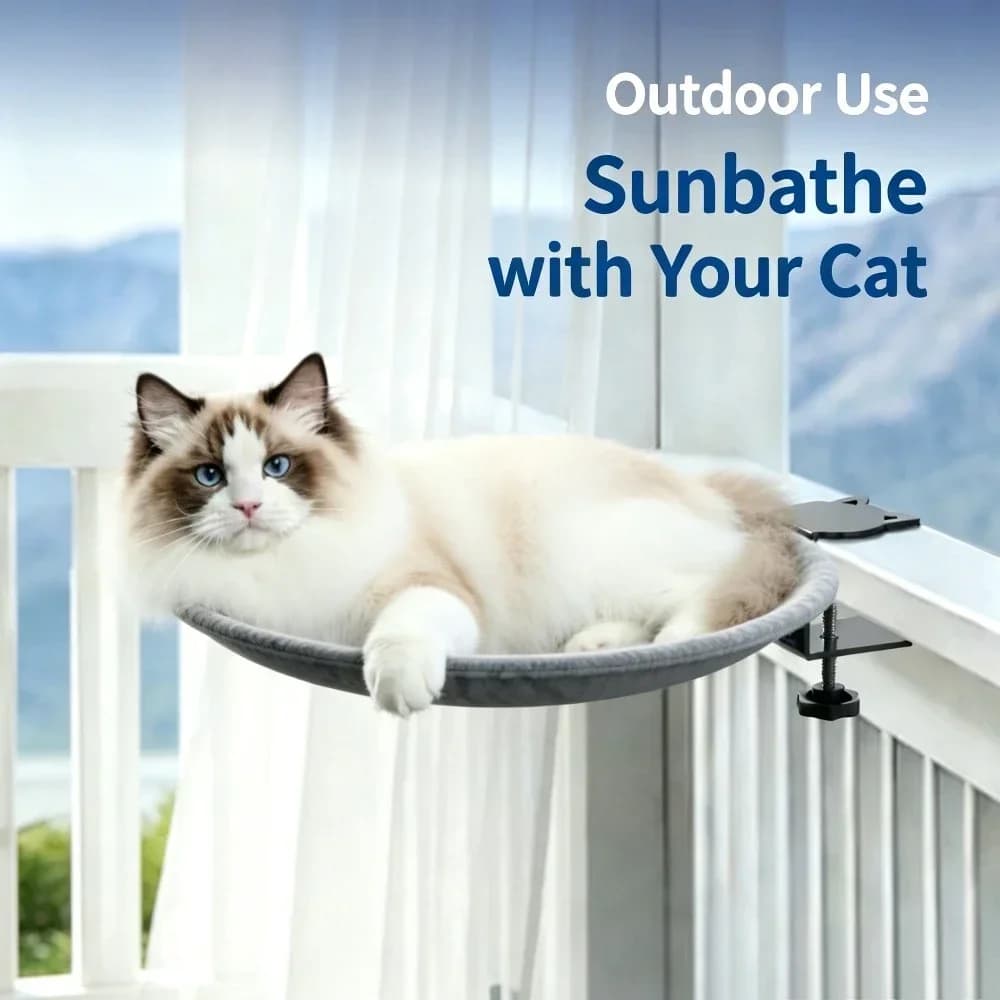 Window Sill Cat Hammock with Clamp Mount